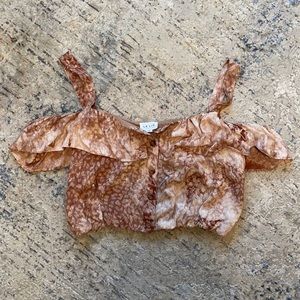 Off the Shoulder Light Brown Top from Le Lis